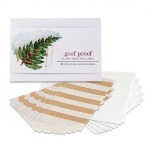 Goof Proof Greeting Cards include Cards, Envelopes, Stik It To Em adhesive strips, and 4x6 watercolor paper blanks. Everything you need to create your Christmas Greeting cards!