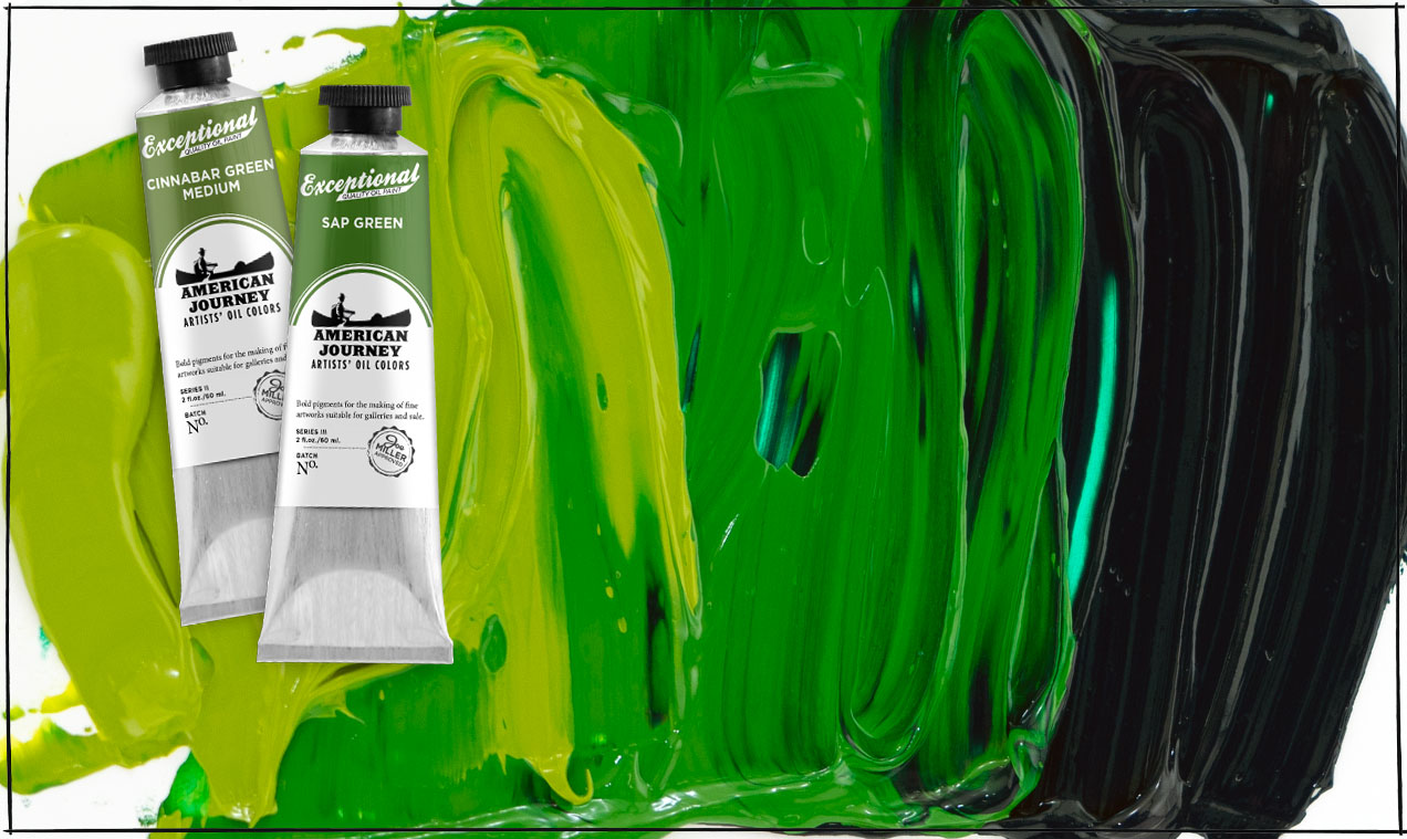 American Journey Professional Oil Color Shades of Green