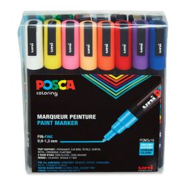 POSCA Paint Markers Assorted Tip Sizes Black 8 Pack