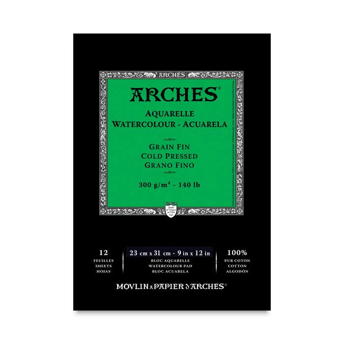 Arches Watercolor Paper Block, Cold Press, 9 inch x 12 inch, 140 Pound - 2 Pack, Size: 9 x 12