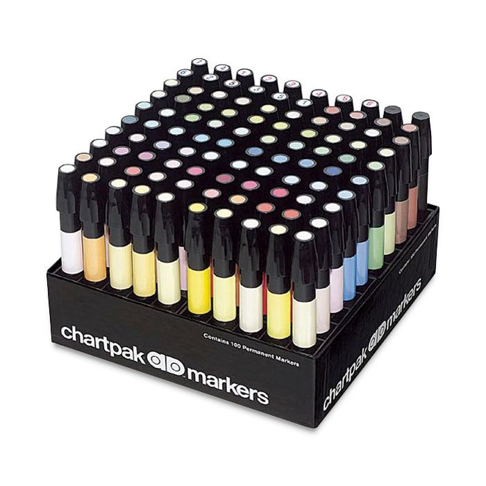 Chartpak Ad AD100 Marker 100-Color Set
