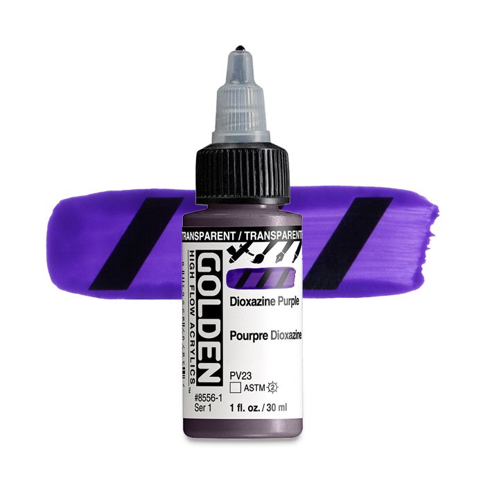 Golden High Flow Acrylic - Transparent Dioxazine Purple, 1 oz.