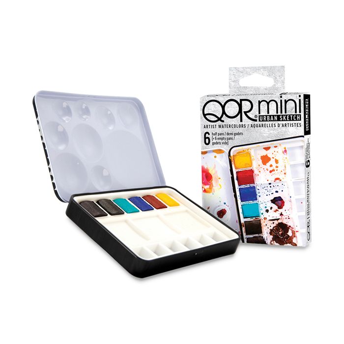 Qor Watercolor Urban Sketch Half Pan Set of 6