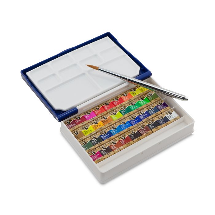 Holbein Artists' Watercolor Half Pans - Set of 36, Assorted Colors