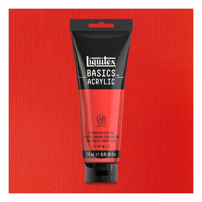 Liquitex Basics Acrylic Color - Cadmium Red Light Hue, 250 ml