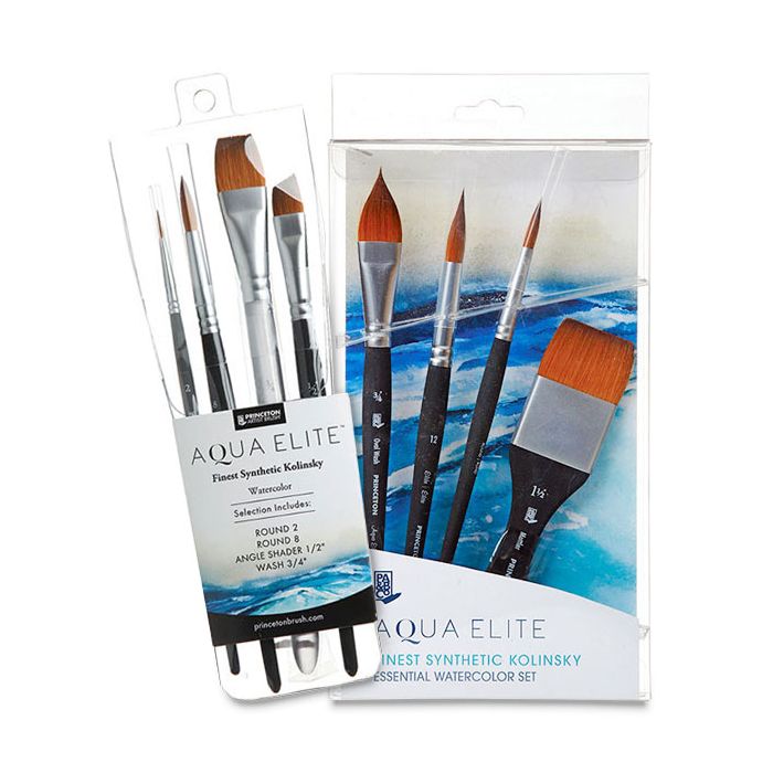 Stroke Size 1/2 Series 4850 Synthetic Kolinsky Sable for Watercolor Princeton Aqua Elite NextGen Artist Brush 