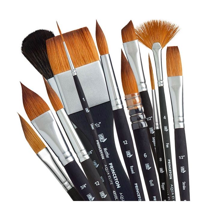 Princeton : Aqua Elite : Synthetic Kolinsky Sable : Watercolour Brush :  Series 4850 : Short Handle : Round : Size 6 - Princeton : Aqua Elite -  Princeton - Brands