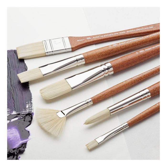 10ct Synthetic Round & Flat Brushes - Paint Brush by Shape - Art Supplies & Painting