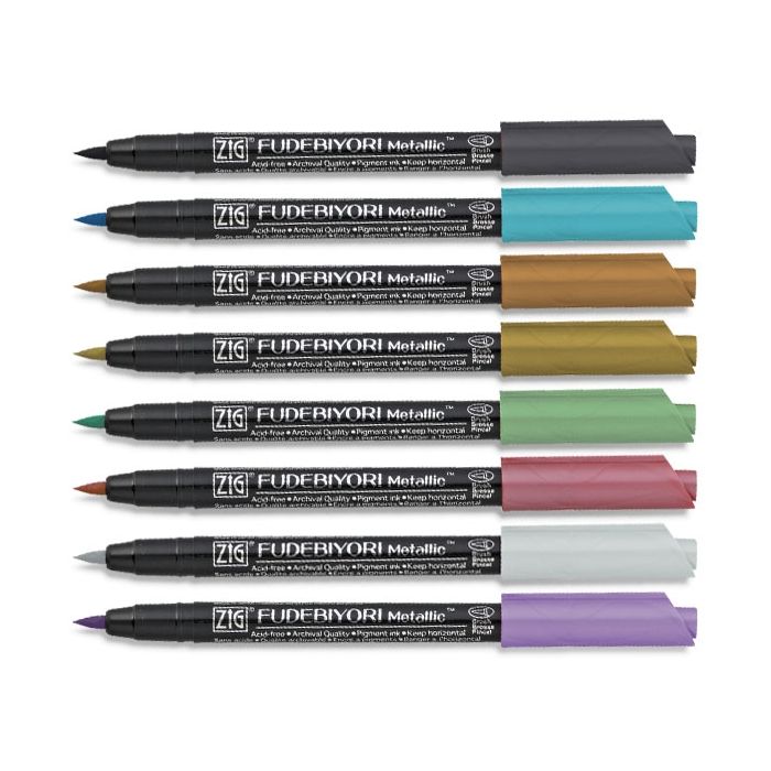 Kuretake Zig Fudebiyori Metallic Brush Pens