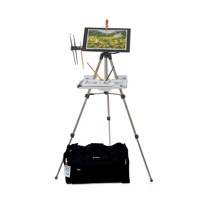 Drawing Hand Crank Aluminum Alloy Easel Retractable Metal Sketch Easel  Telescopic Tripod Stand Foldable Sketch Travel Easel Art Tool