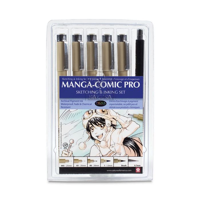 maandelijks Uitstekend Discriminatie op grond van geslacht Pigma Manga Comic Pro Pen Set | Sakura - Cheap Joe's Art Stuff