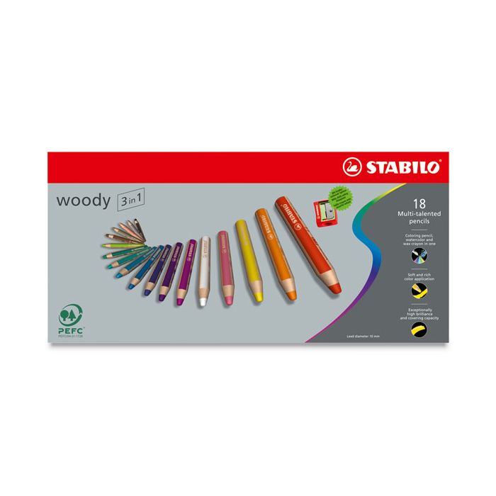 Stabilo Woody 3 in 1 - 18 Set