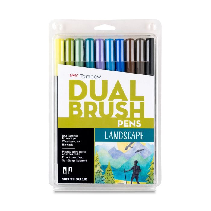 Tombow Dual Brush - Set of 10 - Primary Colors