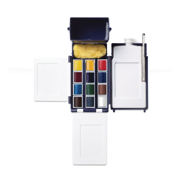 Winsor & Newton Cotman Watercolor - Complete Pocket Set, Set of 16,  Assorted Colors, Half Pans