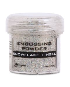 Embossing Powder, Snowflake Tinsel, .74 oz. by weight in a 1 oz. size jar