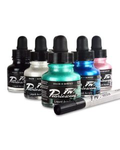 FW Pearlescent Liquid Acrylic Artists' Ink - Pearlescent Effect Set of 6