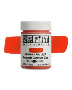 Golden SoFlat Matte Acrylic Paint - Cadmium Red Light, 2 oz. 