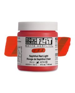Golden SoFlat Matte Acrylic Paint - Naphthol Red Light, 4 oz. 