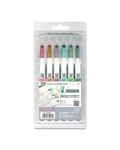 Zig Clean Color Dot Single Tip Marker - Mild Smoky Colors, Set of 6