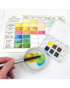 Watercolor Half-Pans, Floral Set of 6 in Use