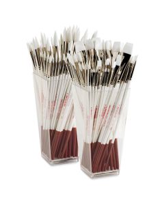 White Synthetic Oil & Acrylic Brush Sets (vases not included)