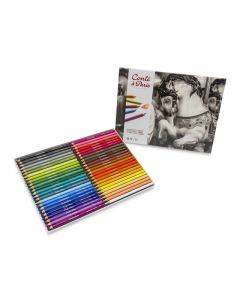 Conté Crayon Pastel Pencil Set, 48 Assorted Colors