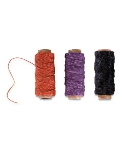 Waxed Linen Thread, Gold/Lavender/Black, Pkg of 3 Spools