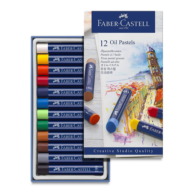 Faber-Castell Non-Toxic Oil Pastel Set, Assorted Color, Set of 12