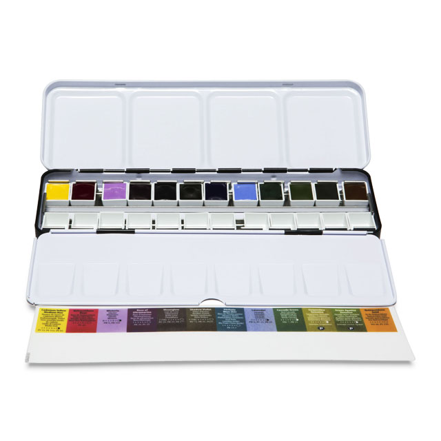  Winsor & Newton Professional Watercolor Paint Set, Black Box Set,  12 Half Pans : Everything Else