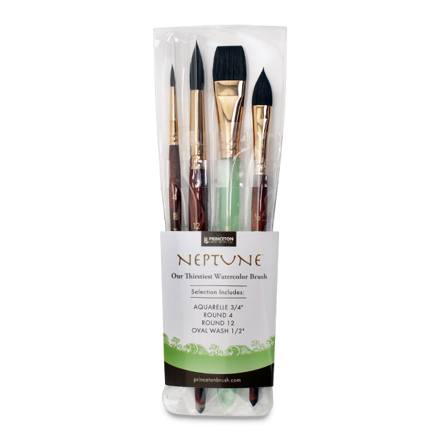 Princeton Neptune Professional Watercolor Brushes 4750 Series | 4-pc Soft Synthe