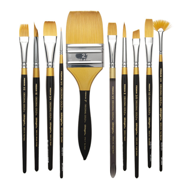 Original Gold Golden Taklon Brushes