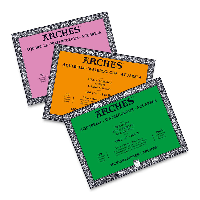 Arches Watercolor Block 8x10, 140lb Hot Press, 20 Sheets
