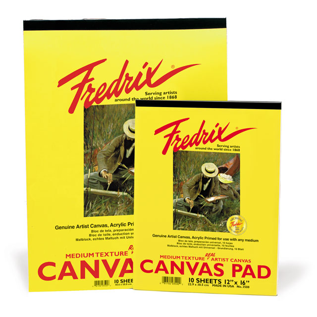 Fredrix 35001 Black Canvas Pad 10 Sheets 9 by 12 Inches