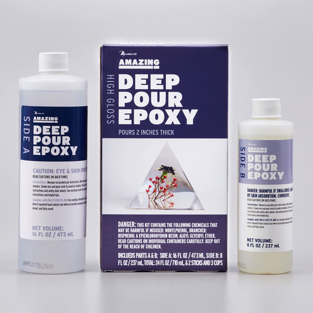 Alumilite Amazing Deep Pour Epoxy [1 Gal A + 0.5 Gal B(1.5 Gallon) 2 Part Kit] 2 Inches Thick High-Gloss & Crystal Clear Liquid Glass for Casting