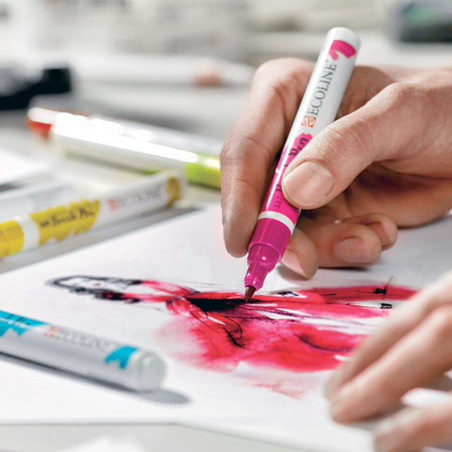 Veilig Slank weekend Ecoline Liquid Watercolor Brush Pens | Royal Talens - Cheap Joe's Art Stuff