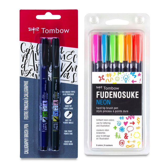 Tombow Fudenosuke Calligraphy Brush Pen - Hard/Soft Tip